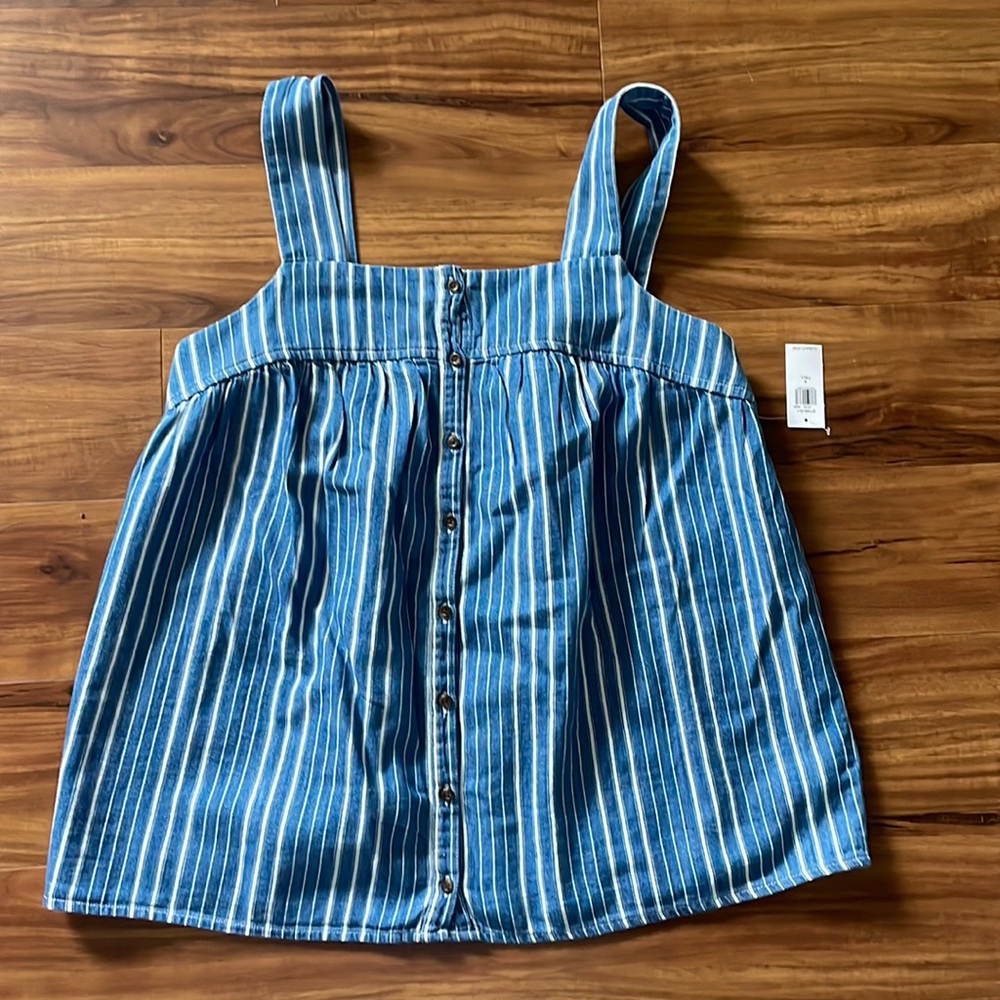 Old Navy Striped Demim Chambray Top NWT